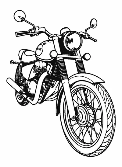 Veterán motorkerékpár — színező