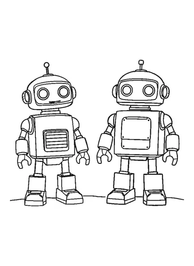 Két kis robot — színező