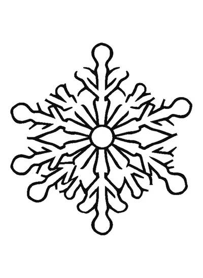 Hópehely kerek ágvégekkel — sablon