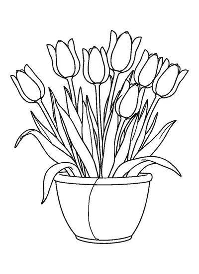 Cserepes tulipánok — színező